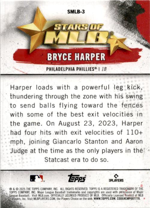 2025 Topps Stars of MLB #SMLB-3 Bryce Harper Philadelphia Phillies