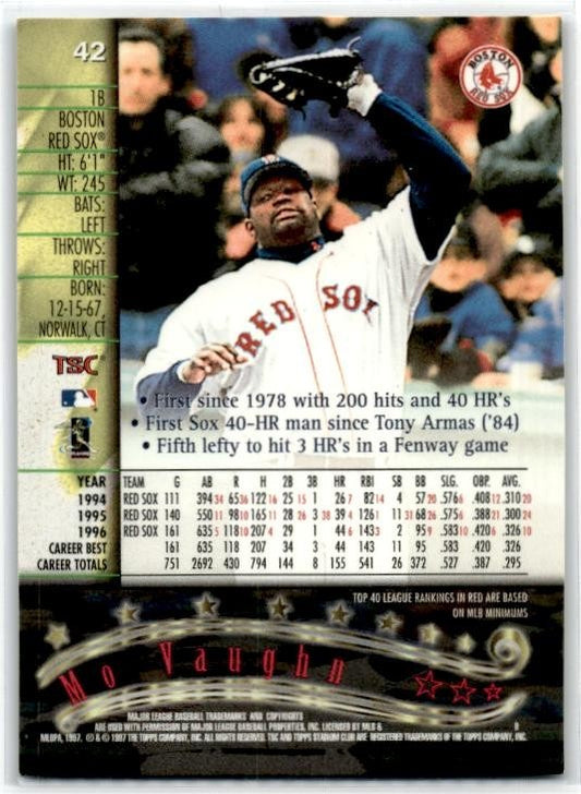 1997 Stadium Club TSC Matrix #42 Mo Vaughn Boston Red Sox