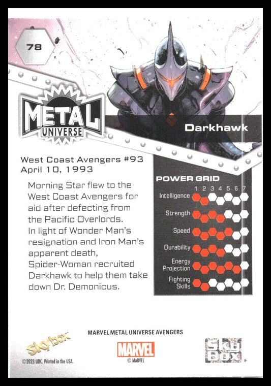 2024 SkyBox Metal Universe Marvel Avengers #78 Darkhawk