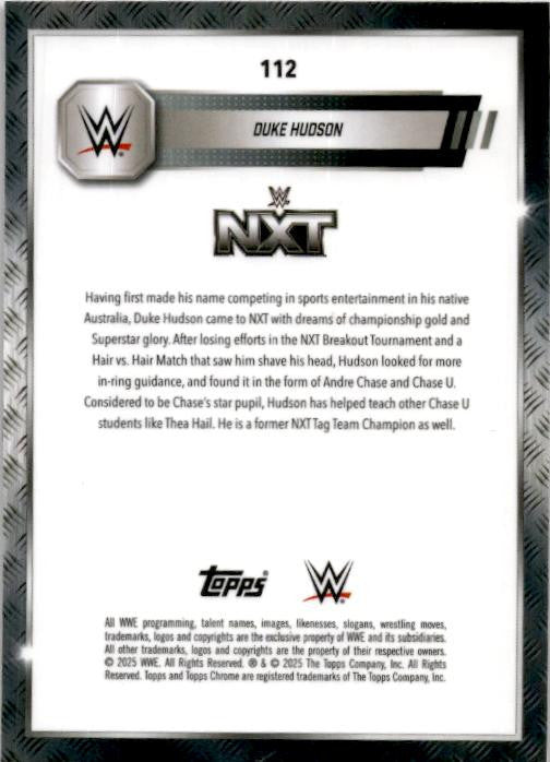 2025 Topps Chrome WWE Pink Shimmer Refractor #112 Duke Hudson