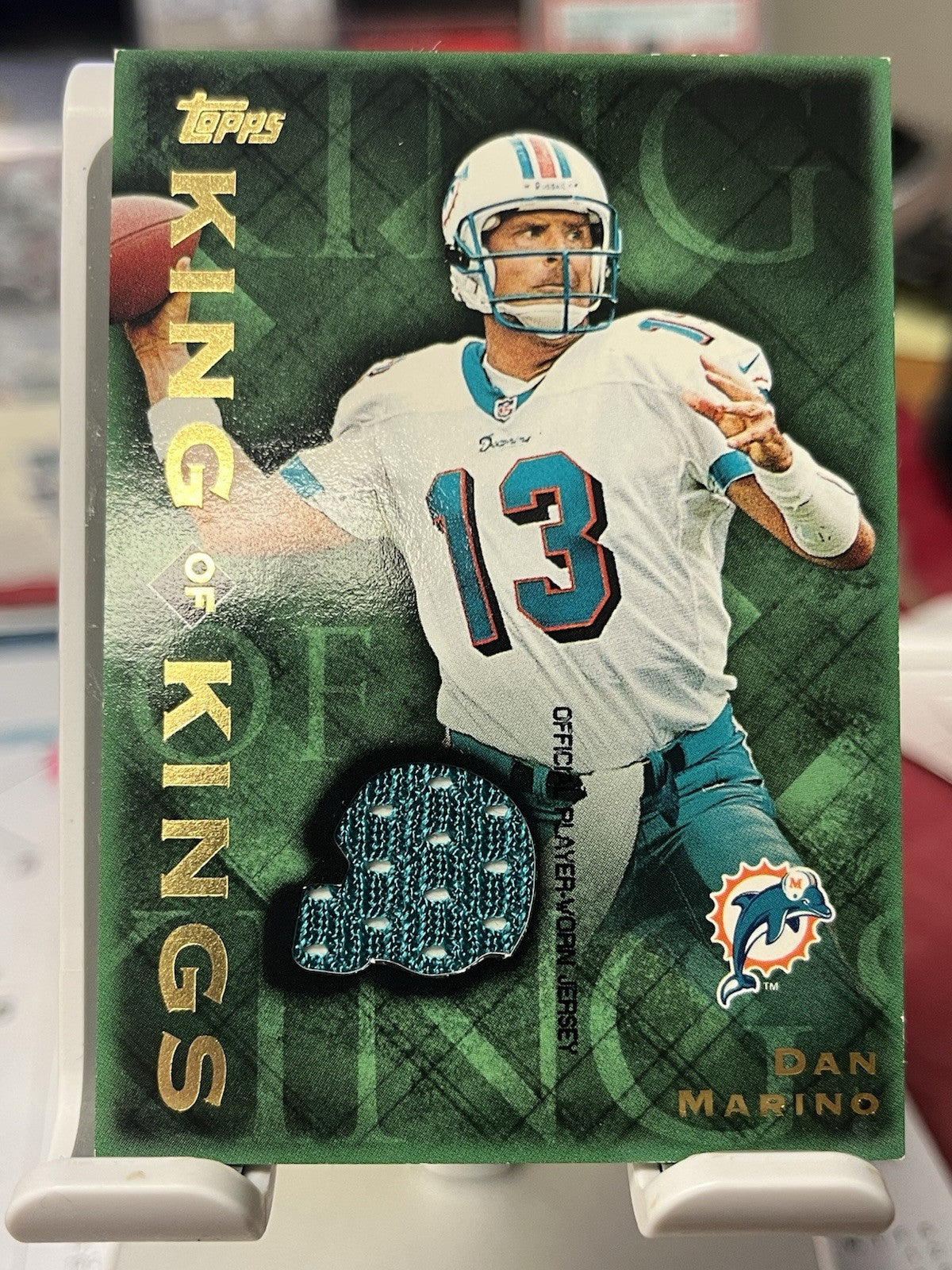 2001 Topps King of Kings Dan Marino Game Used Jersey Miami Dolphins