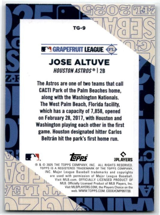 2025 Topps #TG-9 Training Grounds #TG-9 Jose Altuve Houston Astros