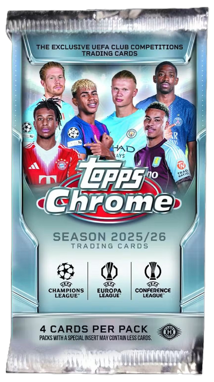 2025-26 Topps Chrome UEFA Club Competitions Soccer Hobby Pack