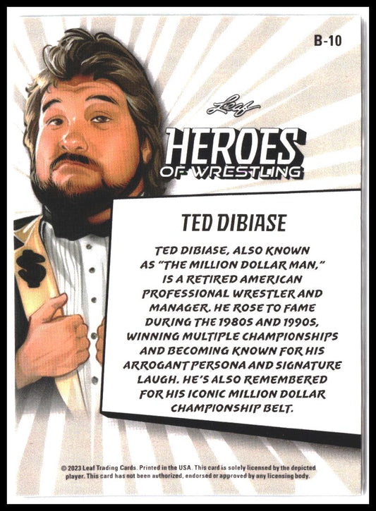 Ted DiBiase #B-10 2023 Leaf Heroes of Wrestling Green