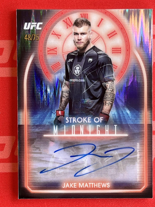 2025 Topps Midnight UFC Stroke Of Midnight Dusk /75 #SMA-JM Jake Matthews
