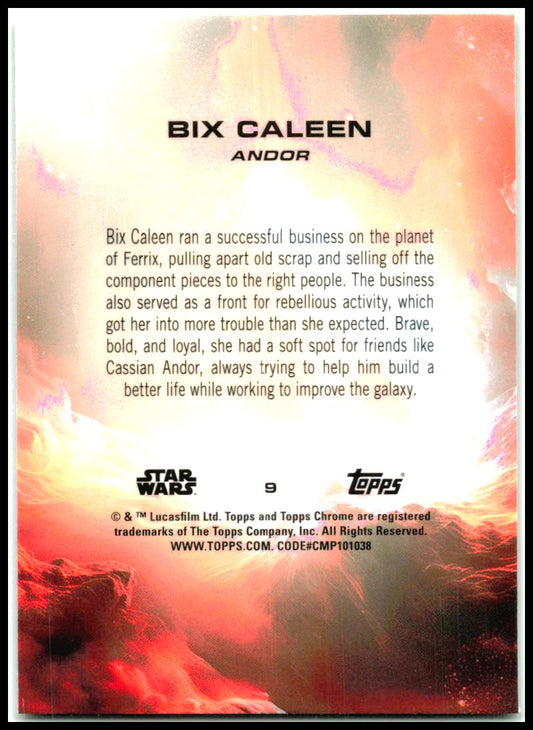 2025 Topps Chrome Star Wars Kashyyyk Green Refractor #9 Bix Caleen  /99
