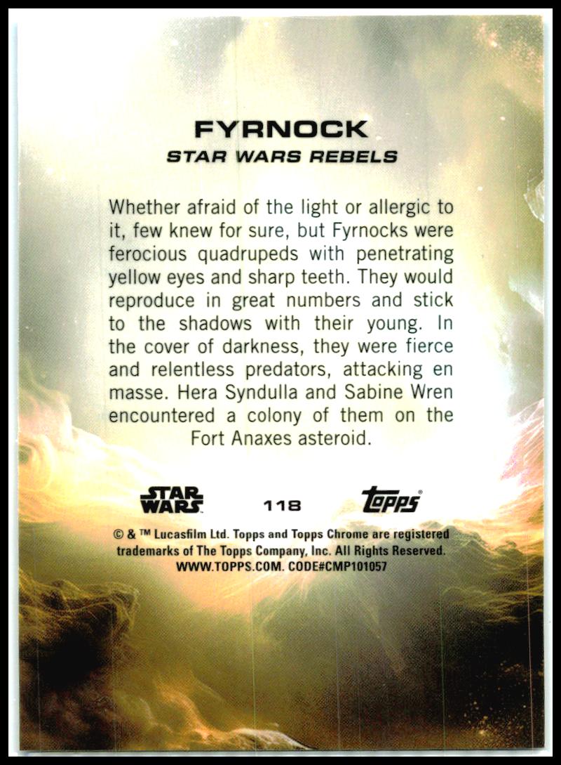 2025 Topps Chrome Star Wars Skywalker Blue Refractor /150 #118 Fyrnock
