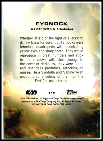 2025 Topps Chrome Star Wars Skywalker Blue Refractor /150 #118 Fyrnock