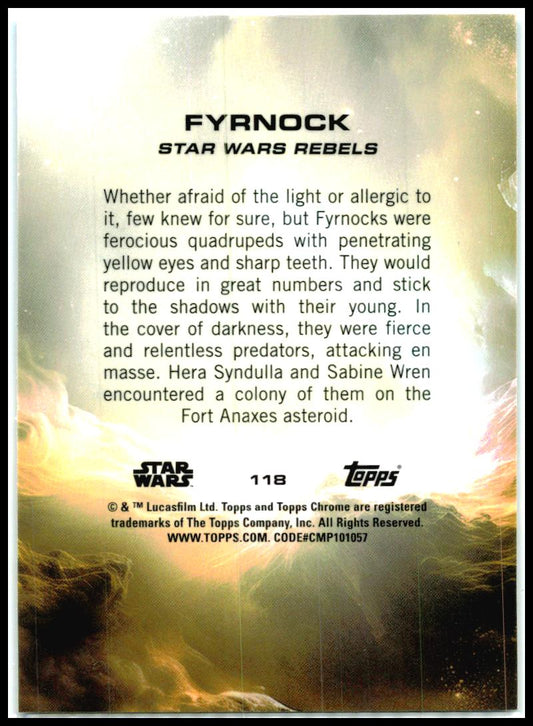 2025 Topps Chrome Star Wars Skywalker Blue Refractor /150 #118 Fyrnock