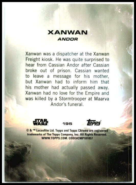 2025 Topps Chrome Star Wars Prism #195 Xanwan