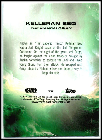 2025 Topps Chrome Star Wars Skywalker Blue Refractor #72 Kelleran Beq /150
