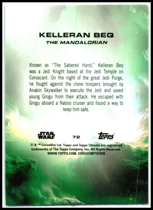 2025 Topps Chrome Star Wars Skywalker Blue Refractor #72 Kelleran Beq /150
