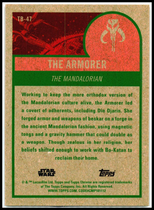 2025 Topps Chrome Star Wars 1975 Tribute Orange Refractor /75 #TB-47 The Armoer