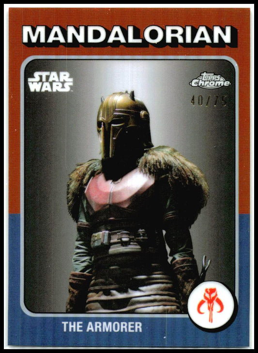 2025 Topps Chrome Star Wars 1975 Tribute Orange Refractor /75 #TB-47 The Armoer