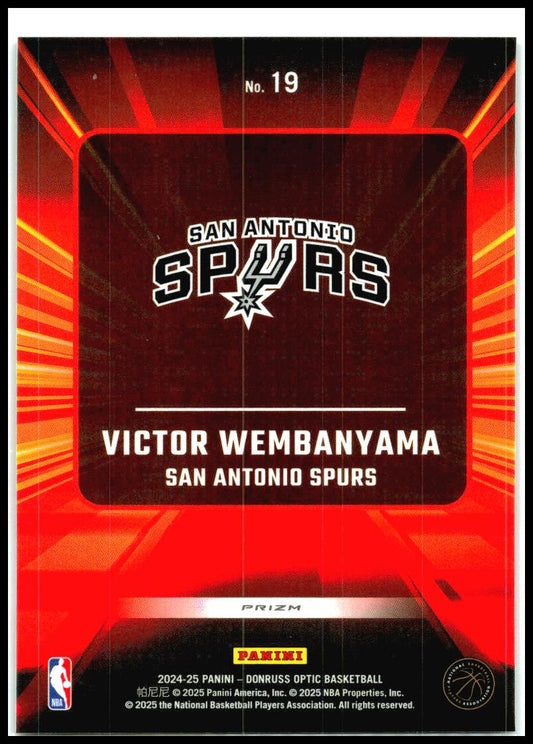 2024-25 Donruss Optic Express Lane Holo #19 Victor Wembanyama San Antonio Spurs