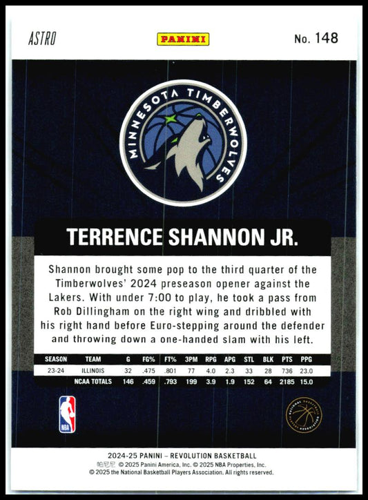 2024-25 Panini Revolution Astro #148 Terrence Shannon Jr. Rookie Timberwolves