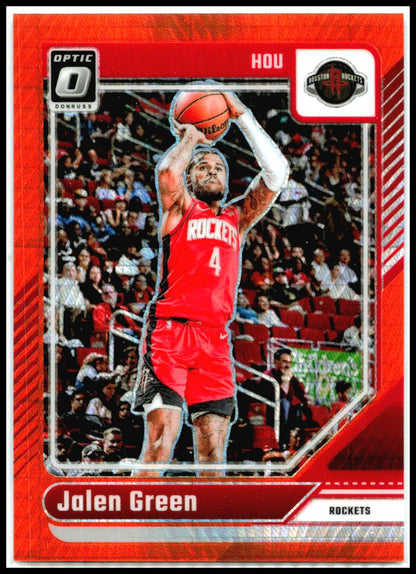 2024-25 Donruss Optic Hyper Orange #171 Jalen Green #/299 Houston Rockets