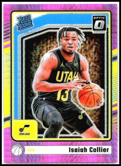 2024-25 Donruss Optic Hyper Pink #295 Isaiah Collier Rookie Utah Jazz