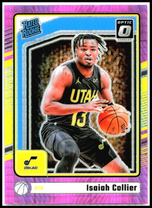 2024-25 Donruss Optic Hyper Pink #295 Isaiah Collier Rookie Utah Jazz