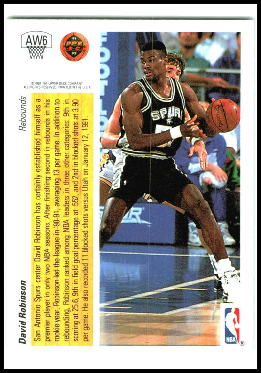 1991-92 Upper Deck Award Winner Holograms #AW6 David Robinson San Antonio Spurs