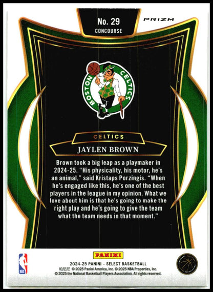2024-25 Panini Select Orange Flash Prizm #29 Jaylen Brown Boston Celtics