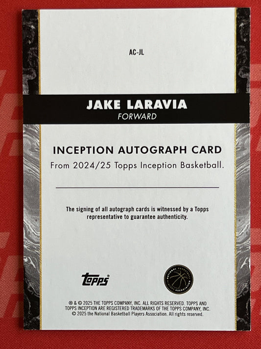 2024-25 Inception Auto Pink /99 #AC-JL Jake Laravia Auto Lakers