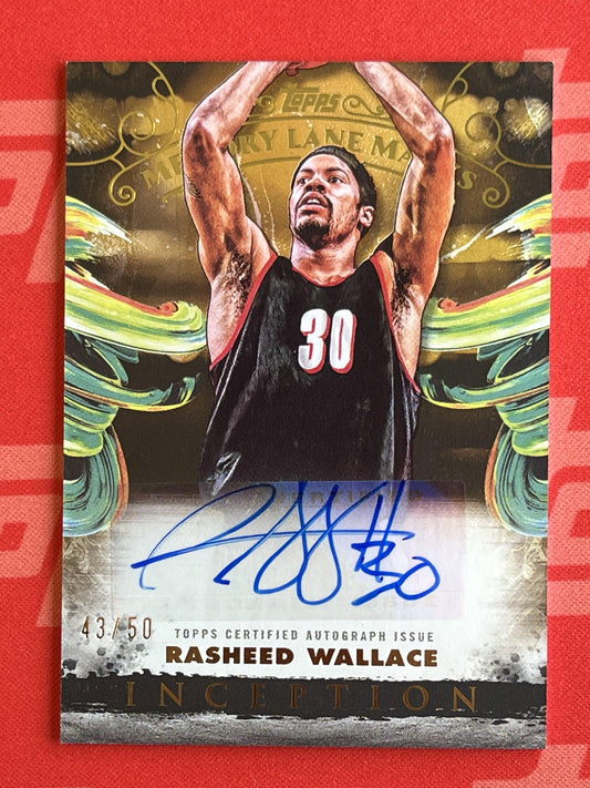 2024-25 Inception Memory Lane Marks Gold #MLM-RW Rasheed Wallace Auto Blazers