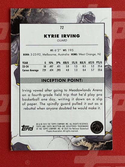 2024-25 Topps Inception Purple #72 Kyrie Irving #/150 Dallas Mavericks