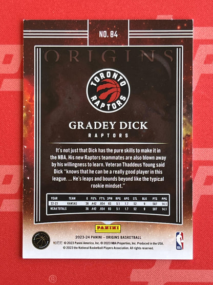 2023-24 Panini Origins Pink #84 Gradey Dick Rookie #/60 Toronto Raptors