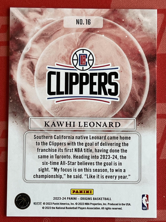 2023-24 Panini Origins Euphoria Turquoise #16 Kawhi Leonard Clippers