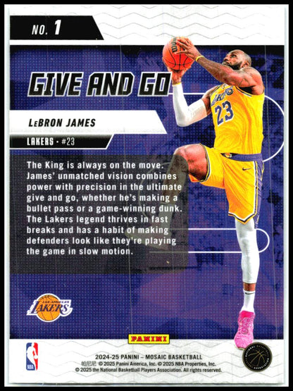 2024-25 mosaic give and go #1 lebron james Lakers