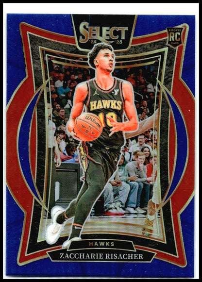 2024-25 Panini Select Blue #86 Zaccharie Risacher Rookie Atlanta Hawks