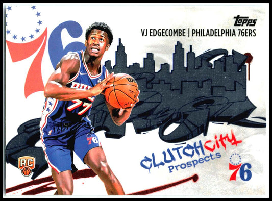 2025-26 Topps Clutch City Prospects #CC-3 VJ Edgecombe Philadelphia 76ers