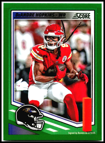 2025 Score Green #133 DeAndre Hopkins Baltimore Ravens