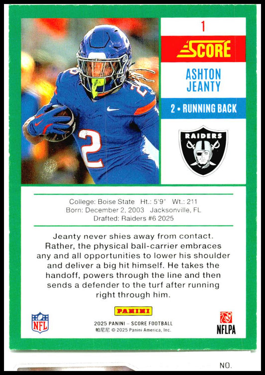 2025 Score Anniversary Rookies #1 Ashton Jeanty Las Vegas Raiders