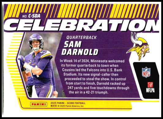 2025 Score Celebration #C-SDA Sam Darnold Minnesota Vikings