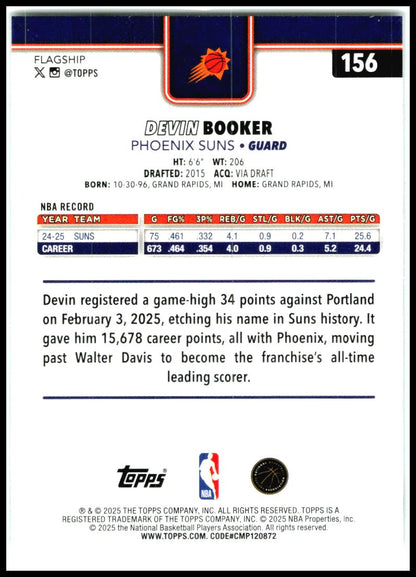 2025-26 Topps Season Tip Off #156 Devin Booker Phoenix Suns