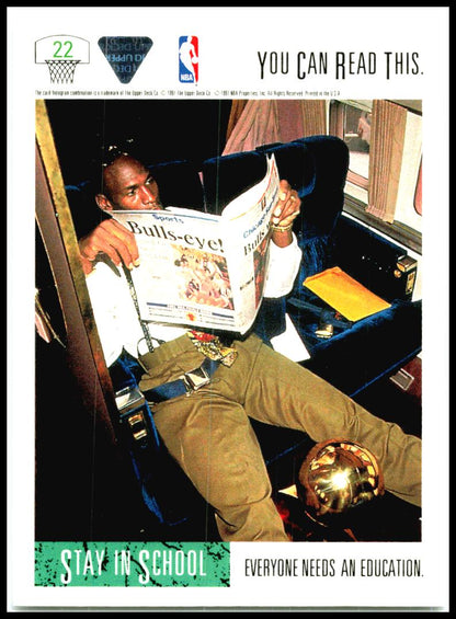 1991 upper deck stay in school #22 michael jordan Bulls