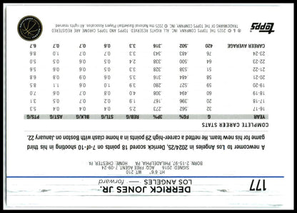 2024-25 Topps Chrome Pink Refractor #177 Derrick Jones Jr. Los Angeles Clippers