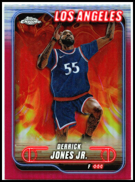 2024-25 Topps Chrome Pink Refractor #177 Derrick Jones Jr. Los Angeles Clippers