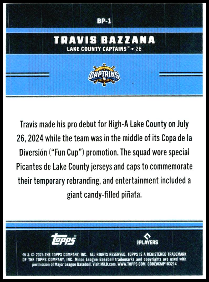 2025 Topps Pro Debut Ballpark Promos #bp-1 travis bazzana