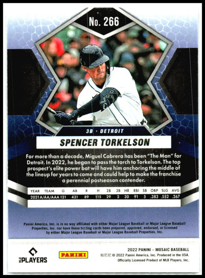 2022 Panini Mosaic #266 Spencer Torkelson Rookie Detroit Tigers
