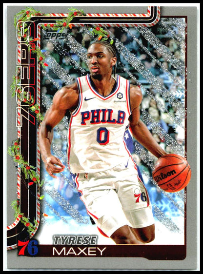 2025-26 Topps Holiday Glitter Holiday #H17 Tyrese Maxey Philadelphia 76ers