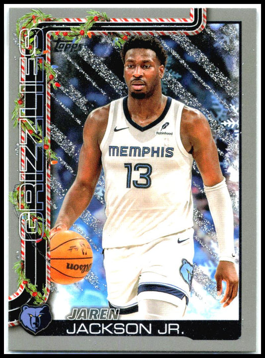 2025-26 Topps Holiday Glitter Holiday #H148 Jaren Jackson Jr. Memphis Grizzlies