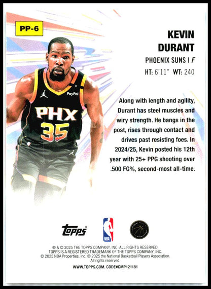 2025-26 Topps Power Players #PP-6 Kevin Durant Phoenix Suns