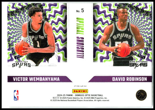 2024-25 Donruss Optic Optical Illusions Holo #5 Robinson/Wembanyama Spurs