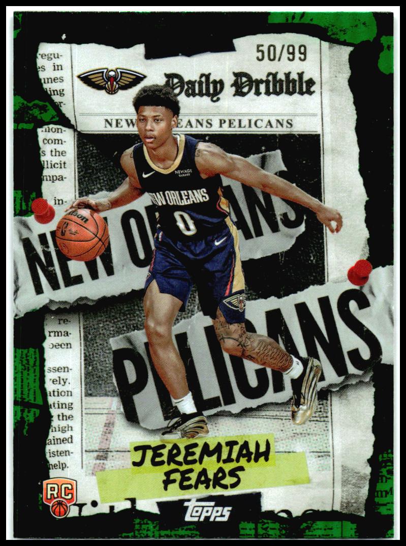 2025-26 Topps The Daily Dribble Green Rainbow #DD-37 Jeremiah Fears Pelicans