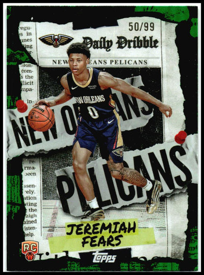 2025-26 Topps The Daily Dribble Green Rainbow #DD-37 Jeremiah Fears Pelicans