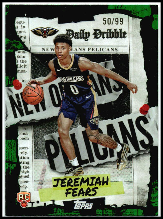 2025-26 Topps The Daily Dribble Green Rainbow #DD-37 Jeremiah Fears Pelicans