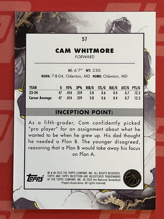 2024-25 Topps Inception #57 Cam Whitmore Houston Rockets